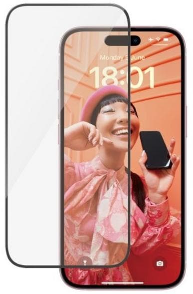 PanzerGlass Ultra-Wide Fit + EasyAligner -näytönsuoja iPhone 15:lle