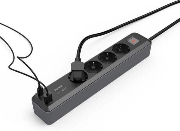 Hama strömlist 4 utgångar Schuko 1,4 m 2x USB-C/A PD 65W