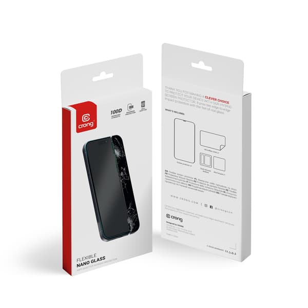 Crong Nano Glass - Splintsikkert hybridglas til iPhone 15 Pro Max