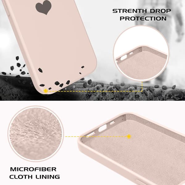 SILIKONIKUORI APPLE IPHONE 13 PRO MAX 6.7" VAALEANPUNAINEN MUSTA SYDÄN
