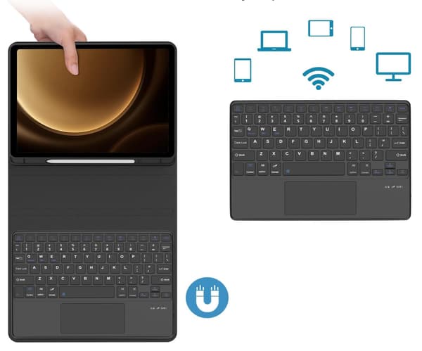 TOUCHPAD TASTATURETUG til Samsung Galaxy Tab S10 FE Plus S10 FE+ 13.1"
