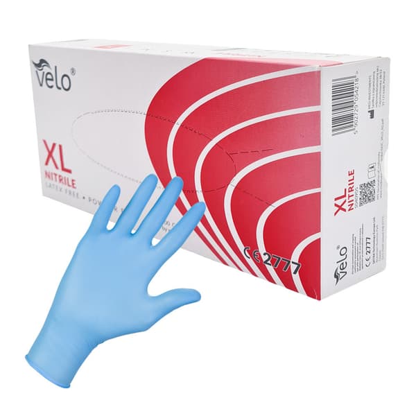 Velo blå XL nitrilhandskar 100 stycken