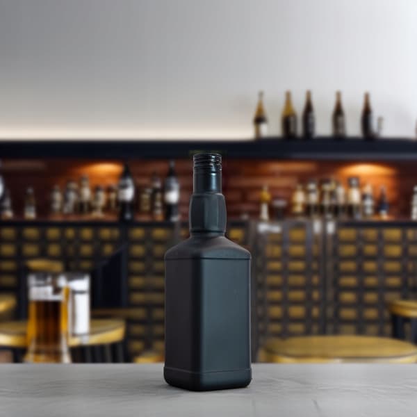 Daniel glasflaske 500 ml sort MAT til whisky, likører, alkohol, gave