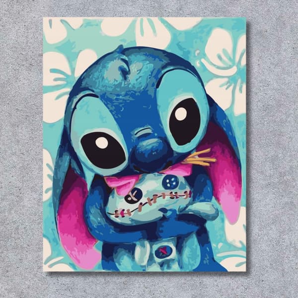Disney Stitch målning med siffror med ram 40x50 cm