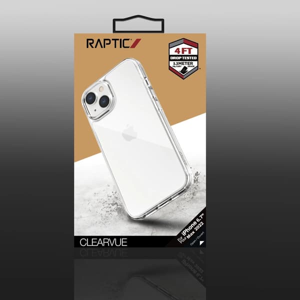 Raptic X-Doria Clearvue Case iPhone 14 Plus-skal transparent bakstycke