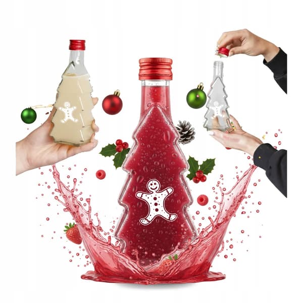 20x JULGRANSflaskor 250 ml MED TRYCK likör sirap juice JULFLASKOR