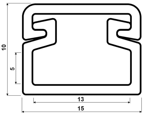 PROFIL MED LAMPESKÆRM TIL LED-STRIPS KI-LED/15X10-M VÆGSMONTERING