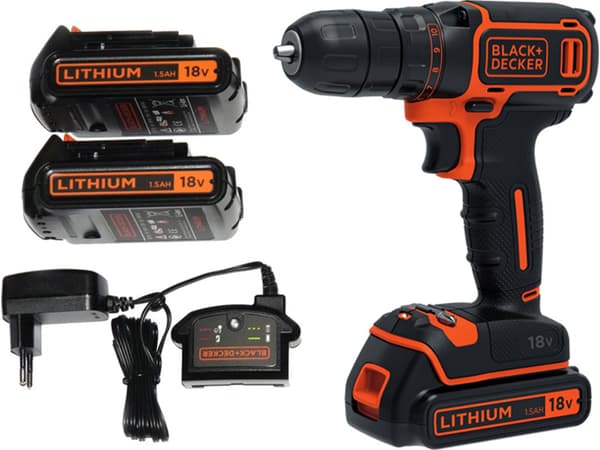 BLACK + DECKER BORR-/DRIVSLAGGARE 18V 2x1.5Ah BDCDC18B