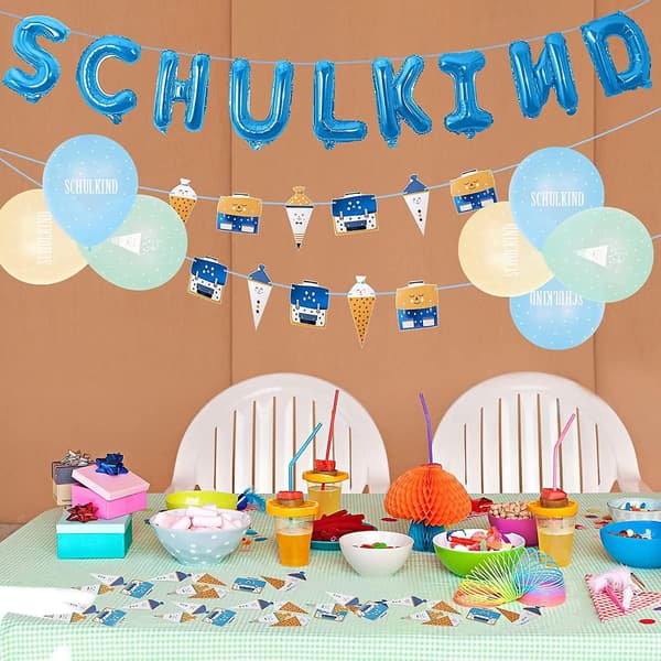 BALLONER DEKORATION SKOLEBEGYNDELSE BLÅ