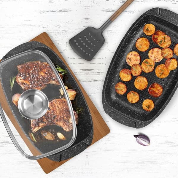Granitrostare med lock 3in1 stor 5 l, 39x22 cm