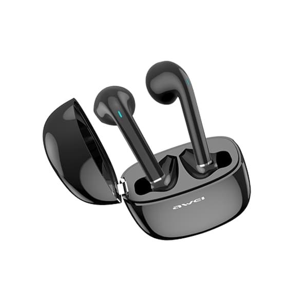 AWEI Bluetooth 5.0 T28 TWS hovedtelefoner + dockingstation sort/sort