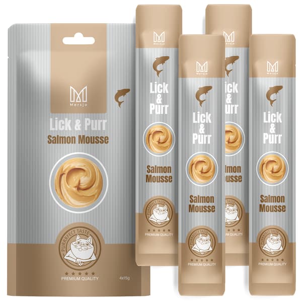 Kattgodis - Lick & Purr: Laxmousse Mersjö 60g