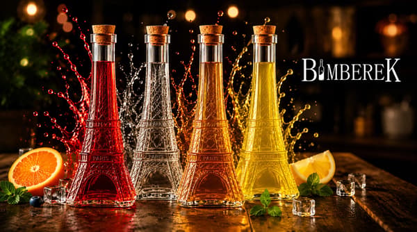5x Paris Tower glasflaska 200ml för alkohol vin bröllopspresent