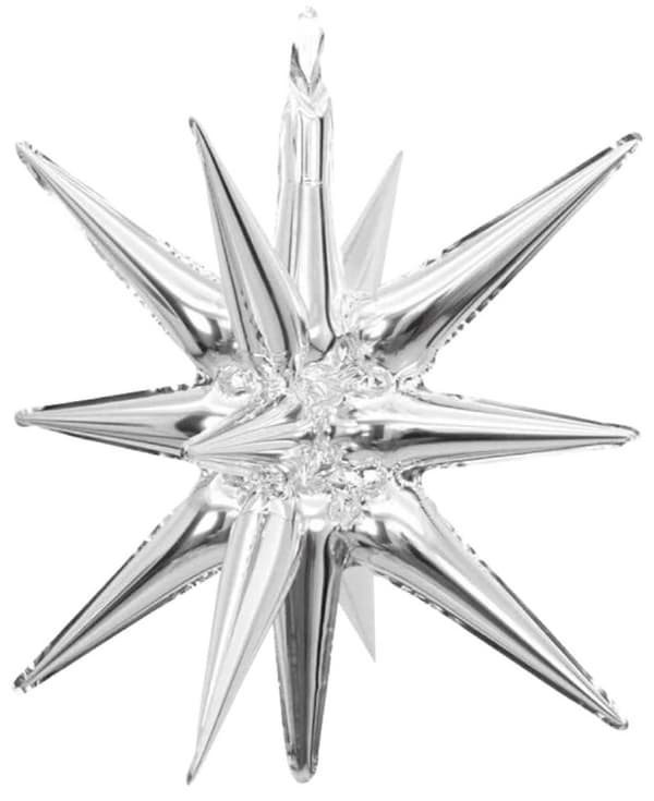 3D Stjärnfolieballong silver 68 cm