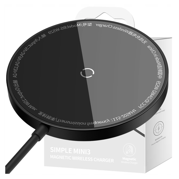 Baseus Simple Mini3 15W magnetisk induktiv laddare (svart)