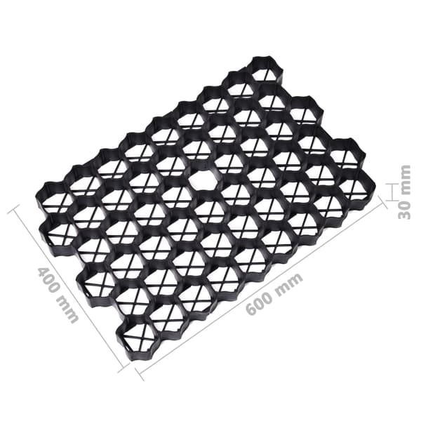 vidaXL espalier til græsplæne, 16 stk., sort, 60x40x3 cm, plastik
