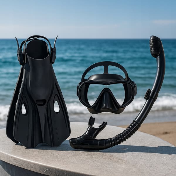 Snorkelset med mask snorkel och simfinner för simning storlek 38-42