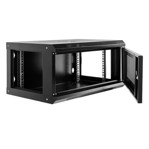 NETBERG 19" 6U 300x600x400 Rackskab, Hængende, Perforerede Døre, Sort N