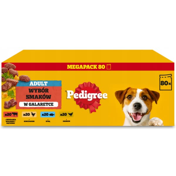 Pedigree våtfoder för hundar 80x100 g, 4 smaker