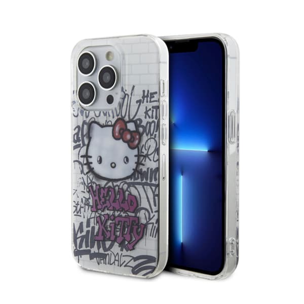 Hello Kitty IML Kitty On Bricks Graffiti - iPhone 14 Pro Max-skal (vitt)