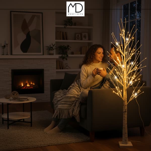 FLASH JULETRÆ BIRK LED JULEPYNT 150CM 120 LED VARM