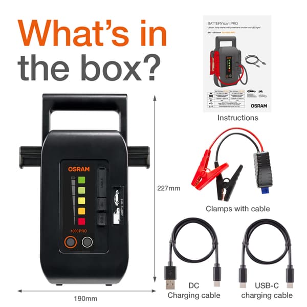 OSRAM BATTERYstart PRO 1000 jumpstarter