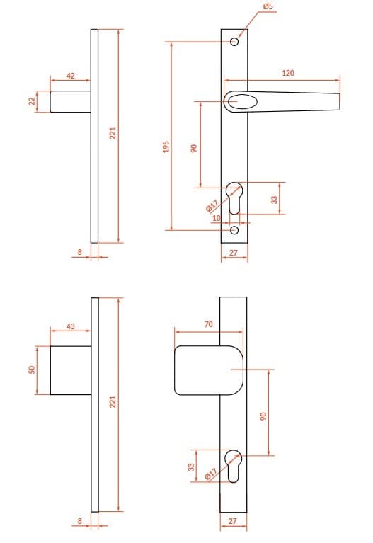 Ulkoporttikahva Grafiitti Magnat