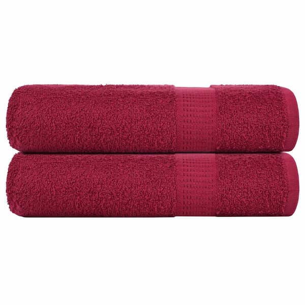 vidaXL Handdukar, 2 st, Bordeaux 50x100 cm, 100% bomull