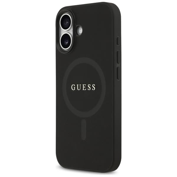 Guess Saffiano Classic Logo MagSafe-etui til iPhone 17, sort