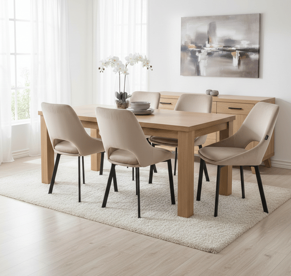 LUMO klädd fåtölj, beige sammet