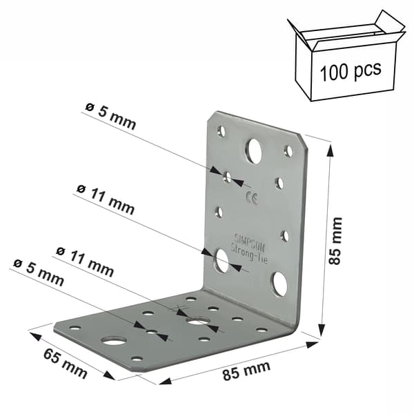 AB90 vinkelkoppling 90x90x65x2,5mm