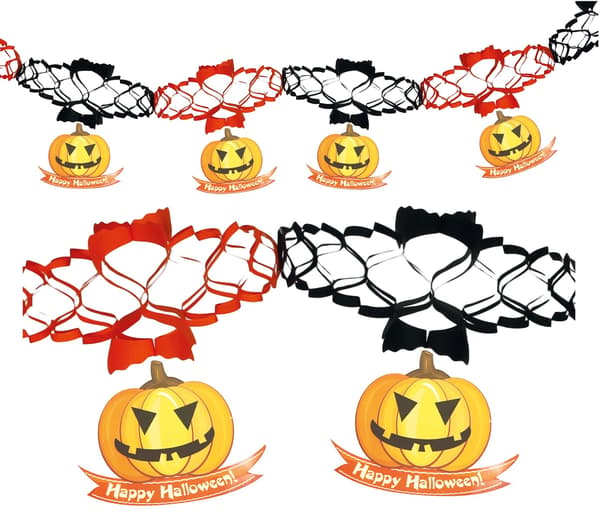 Halloween Græskar Papir Guirlande 200cm