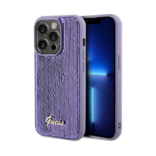 Guess Sequin Script Metal - iPhone 13 Pro cover (lilla)