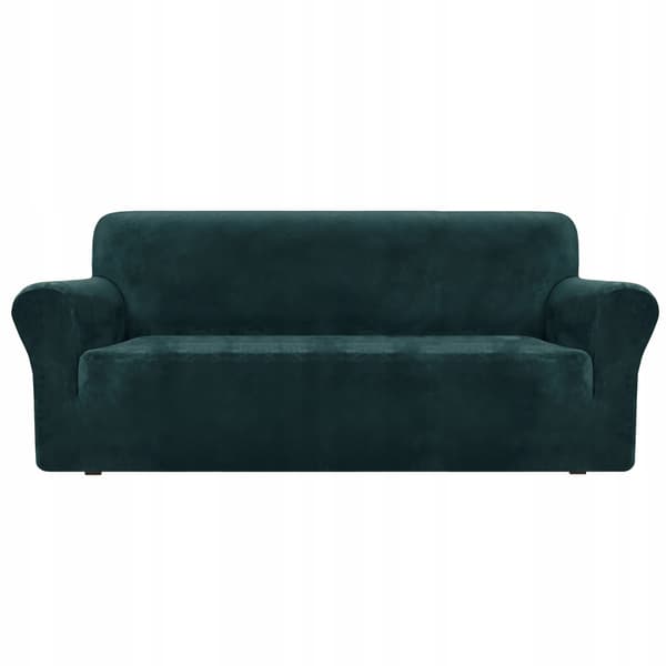 Överdrag för 3-sits hörnsoffa elastisk velour TESS grön