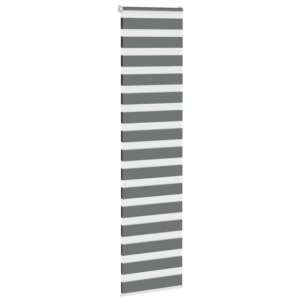 vidaXL zebrarullegardin, mørkegrå, stofbredde 60,9 cm, polyester