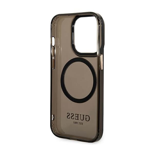 Guess Gold Outline Translucent MagSafe - iPhone 14 Pro cover (sort)