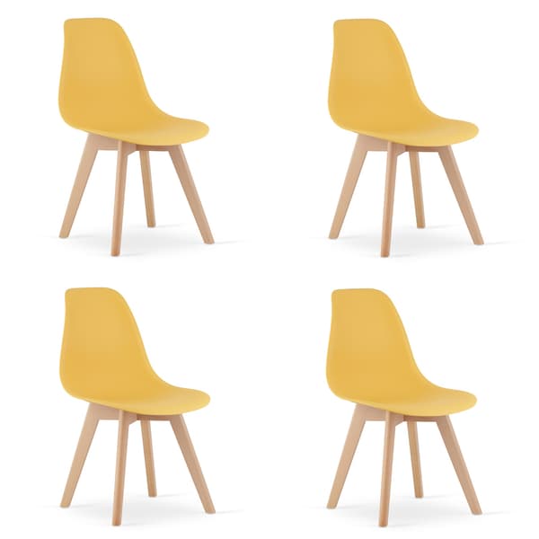 KITO stol sennep / naturlige ben x 4