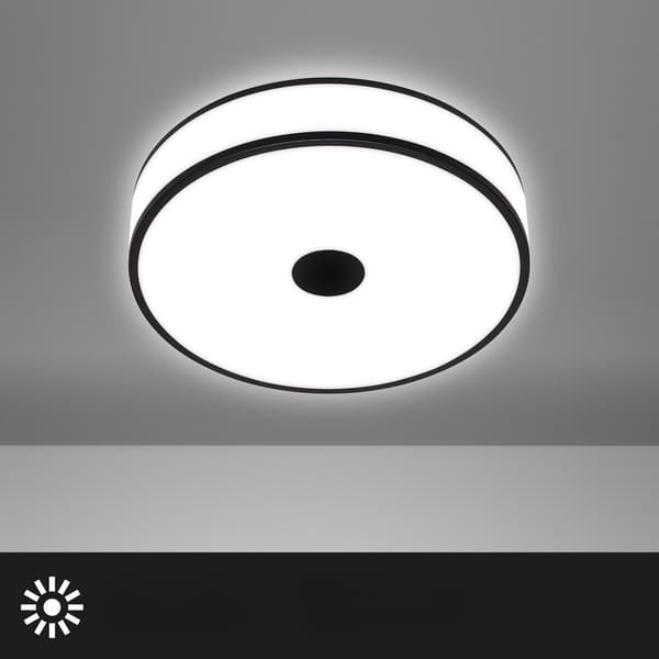 LED loftlampe 18W 2200lm Ø38 neutral hvid sorte ringe