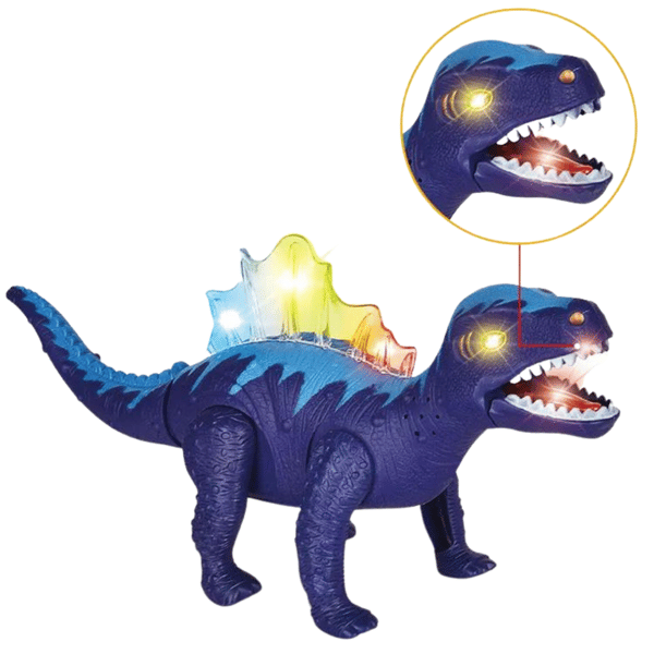 DINOSAUR MED LYS- OG LYDEFFEKTER TIL BØRN, BEVÆGELIGE LYS