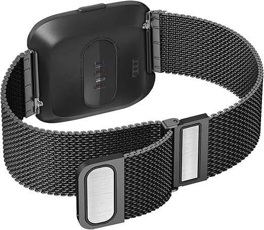 Fitbit Versa/Versa 2/LITE URARMBÅND SORT STÅLNET