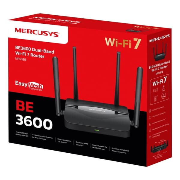 Mercusys MR25BE Wi-Fi 7 stationär router, 3600 Mbit/s