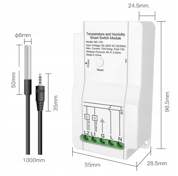 TUYA WiFi extern temperatursensor termostat