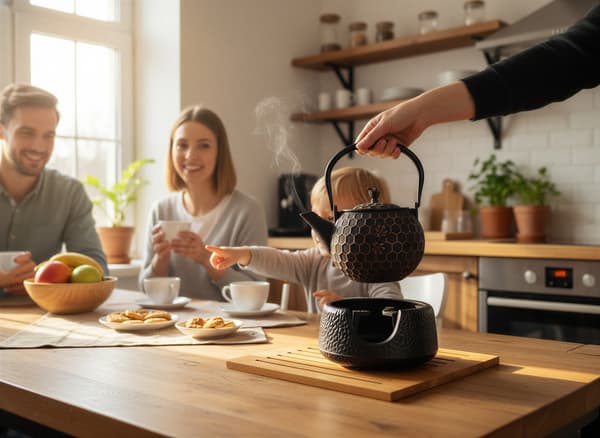 Støbejernskedel Bee 1,8L til te + tevarmer + gaffel