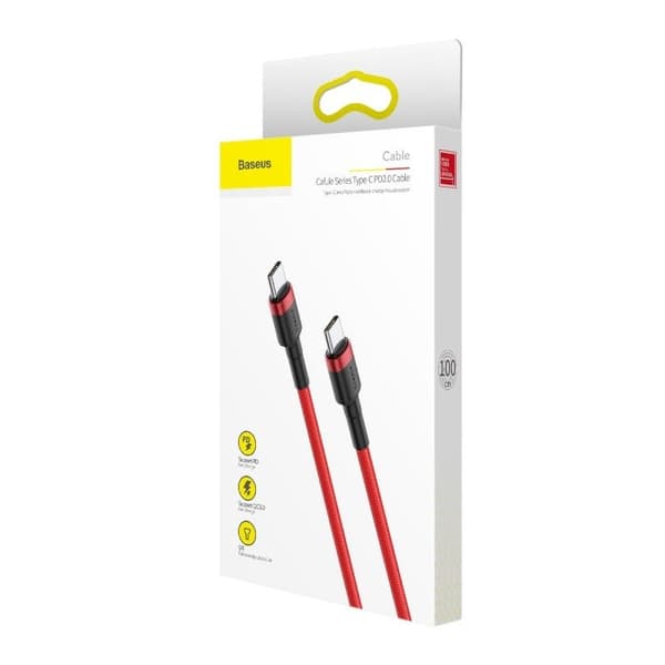 Baseus Cafule PD 2.0 QC 3.0 60W USB-C til USB-C PD-kabel 1m (rød)