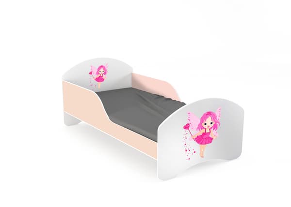 LEO2 barnsäng 160x70 vit och rosa