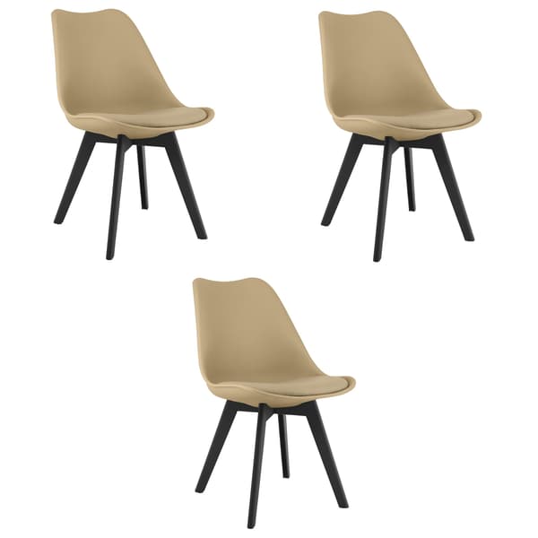 MARK stol - mørk beige / sorte ben x 3