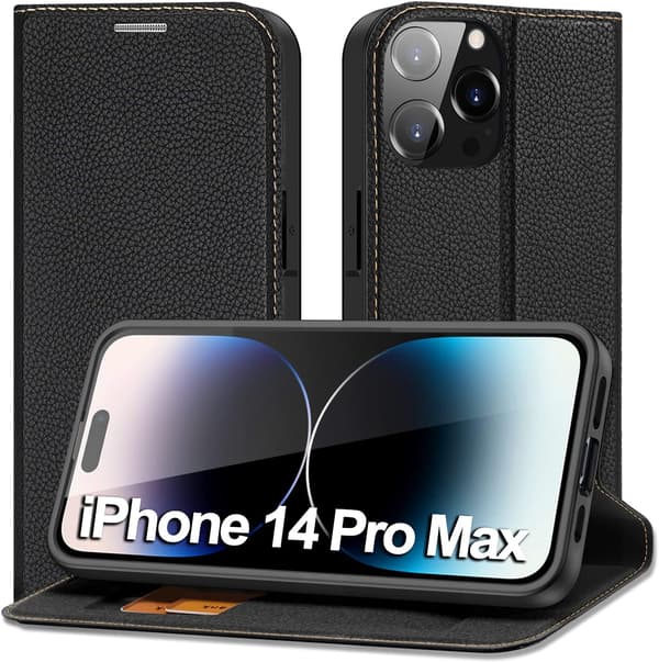SORT LUKKET ETUI TIL IPHONE 14 PRO MAX 6,7'