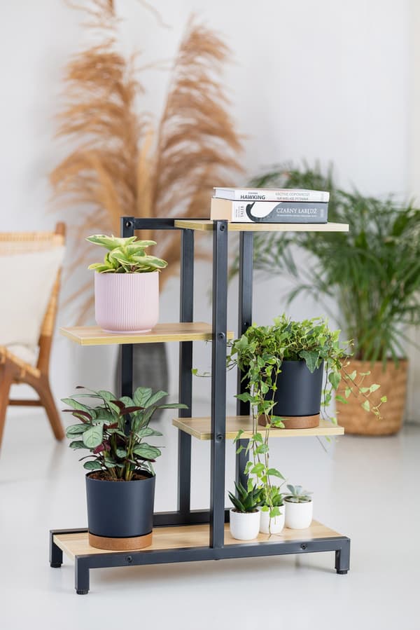 Oasis metal blomsterstativ - sort stativ til blomster og planter