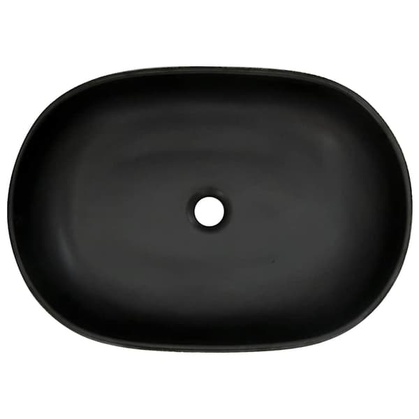 vidaXL bordvask sort og blå oval 59x40x14 cm