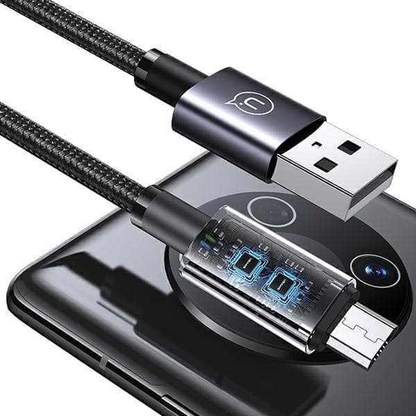 USAMS USB-Micro-USB-kaapeli 2A 1.2m Pikalataus Teräs/Tummennus SJ668USB01 (US-SJ668)